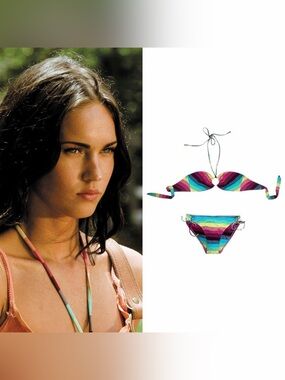 Rainbow Striped Bandeau Bikini As Seen On Mikaela In Transformers